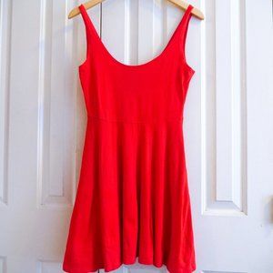 Red A-Line Scoop-Back Dress
